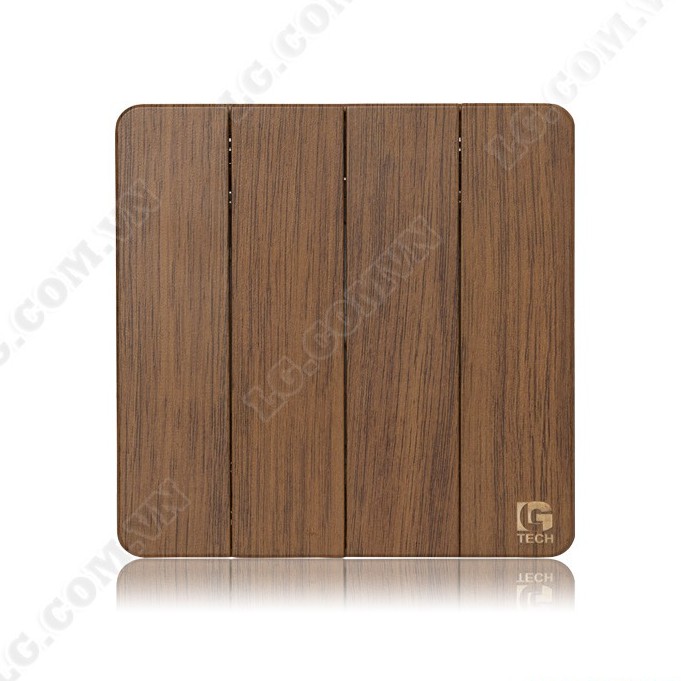 Ổ điện vuông .Công tắc điện đèn Vân gỗ cao cấp LG Tech series LG-AB-05 - Hàng chính hãng