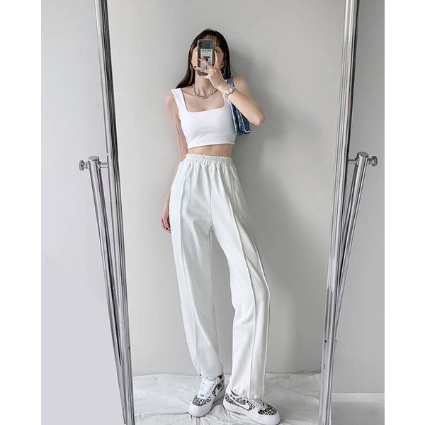 [C316] Áo croptop cổ vuông đen trắng - Áo croptop khoét nách 2 màu đen trắng freesize phom ôm chất thun co giãn