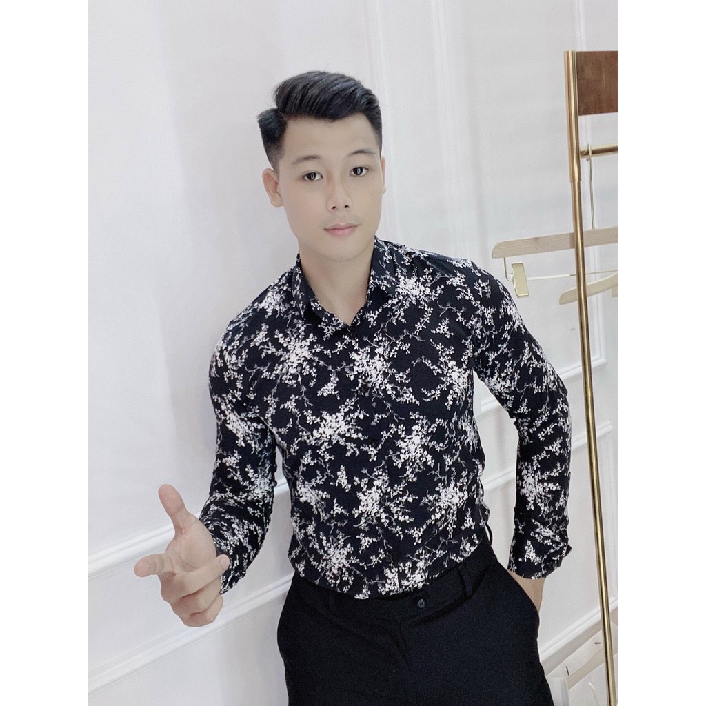 Sơ mi nam vải lụa TMINA, áo họa tiết, áo lụa nam dài tay SM12 | BigBuy360 - bigbuy360.vn