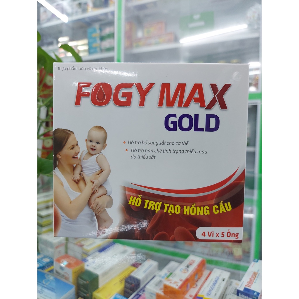 FOGY MAX Gold - Sắt nước cho bà bầu, bổ sung sắt trong giai đoạn mang thái, dùng cho người thiếu máu