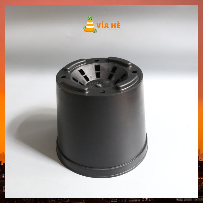 Chậu nhựa đen cứng tròn lớn 24x22 cm THAKICO giá tại xưởng