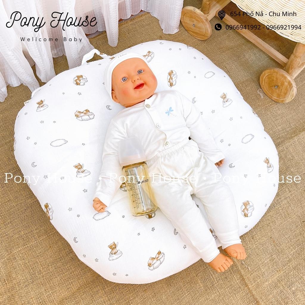 Gối Chống Trào Ngược Bunny  - Đệm Chống Trào Ngược Xô Muslin Cho Bé Sơ Sinh