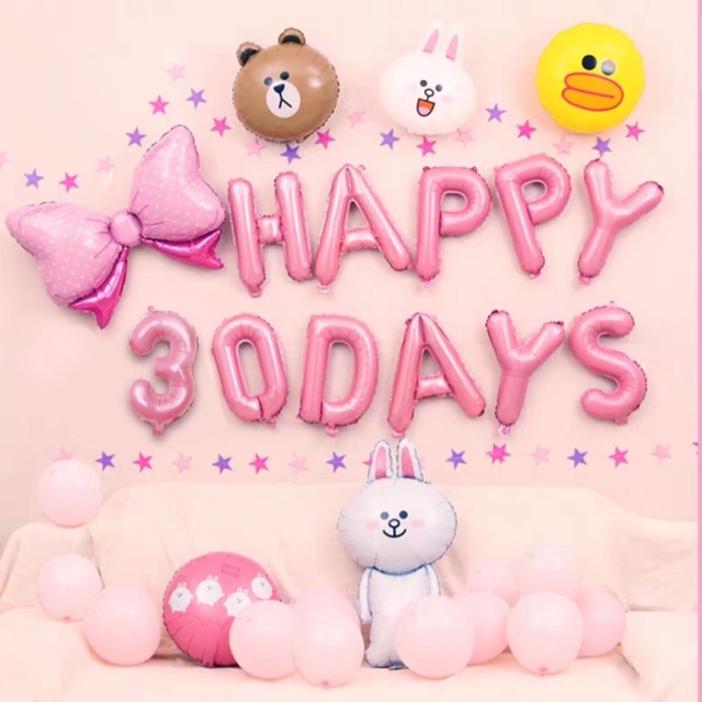 Sét bóng bay đầy tháng 30 day