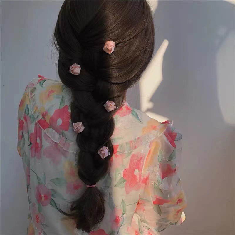 Set kẹp tóc nữ hoa hồng cherry dâu vải mini kẹp mái TIMSTORE phong cách hàn quốc kiểu mới dễ thương