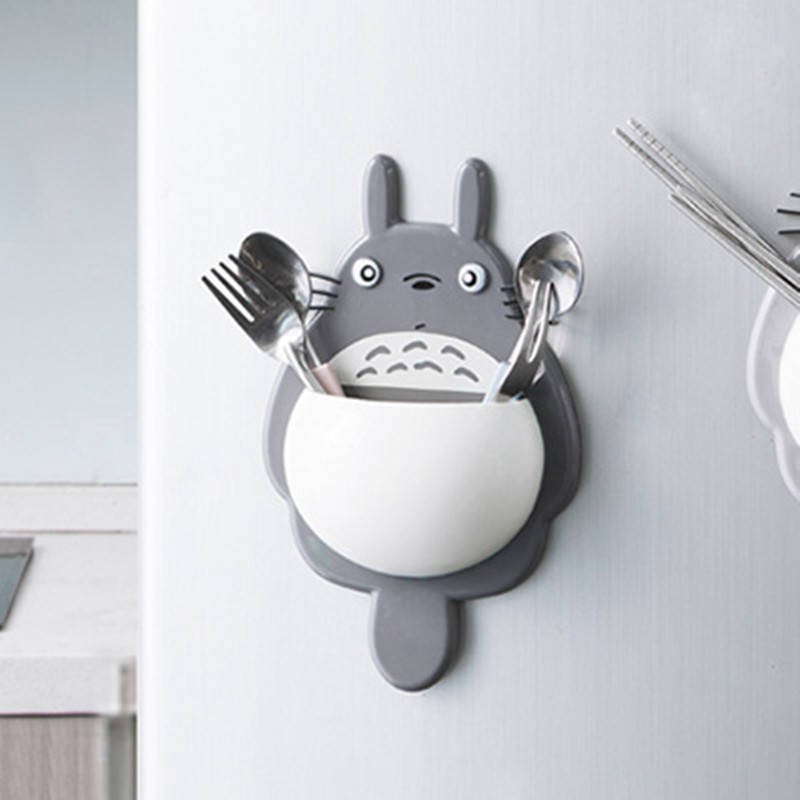Giá Đỡ Bàn Chải Đánh Răng / Cốc Súc Miệng / Kem Đánh Răng Gắn Tường Hình Totoro Hoạt Hình Không Cần Khoan Lỗ Cho Nhà Tắm