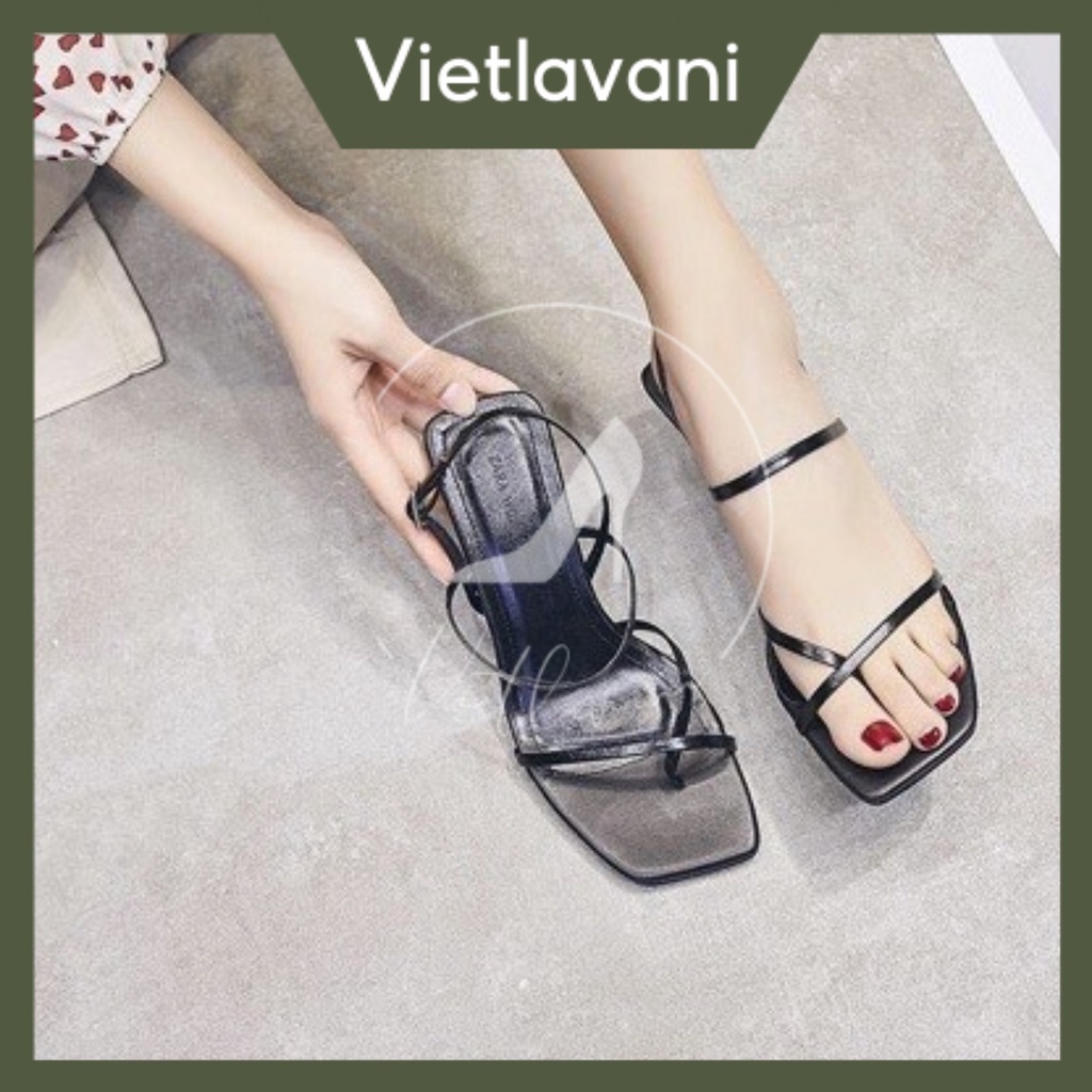 Giày sandal nữ vietlavani mã S11 cao 5cm mũi hở gót nhọn hàng hot có 2 màu đen và trắng | BigBuy360 - bigbuy360.vn