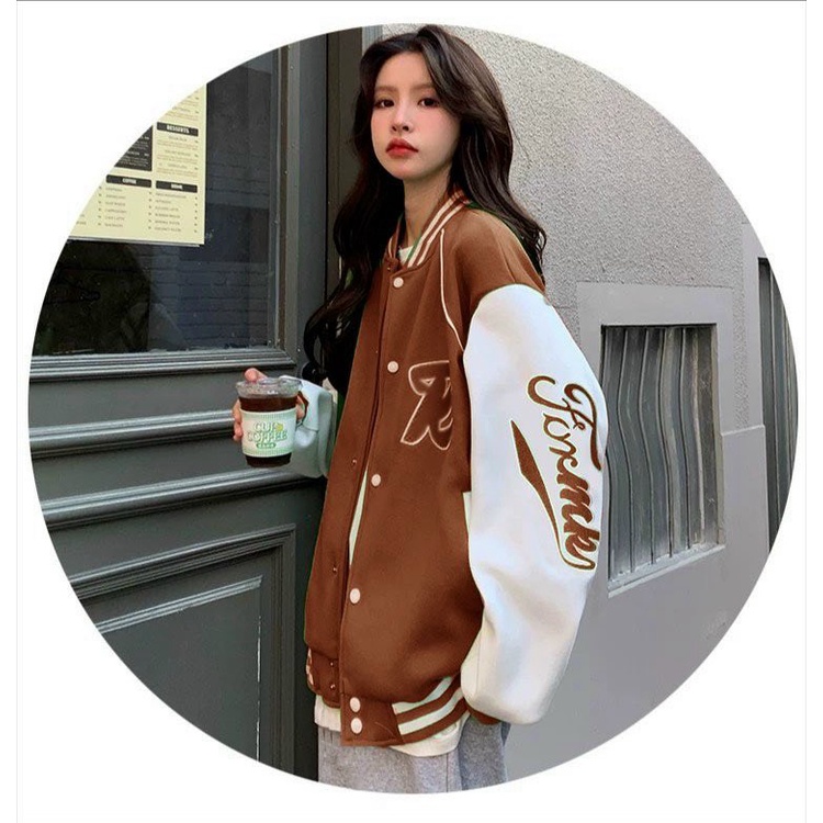 (MẪU MỚI) ÁO KHOÁC BOMBER NỮ HỌA TIẾT CHỮ  R ĐẸP SANG CÁ TÍNH THỜI TRANG THỜI TRANG HHP