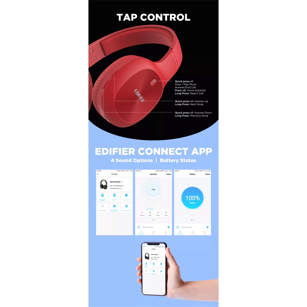 Tai nghe bluetooth Edifier W800BT Plus