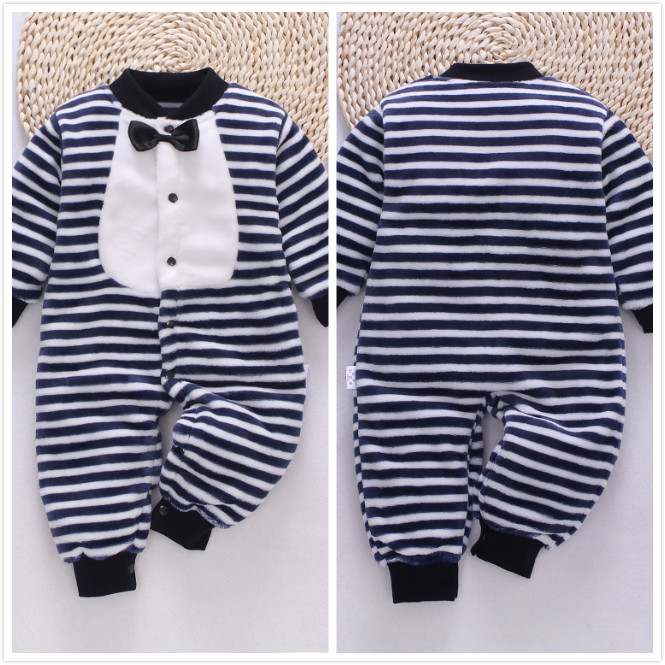 Áo liền quần LUCKYCANDY vải cotton tay dài phong cách mùa đông cho bé 0-18 tháng