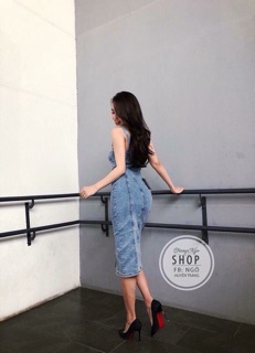 Đầm jean 2 dây sang chảnh