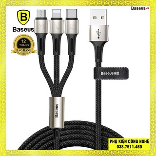 Cáp sạc, truyền dữ liệu Baseus Caring Touch Selection 3 in 1 Lightning, Type C, Micro 3.5A