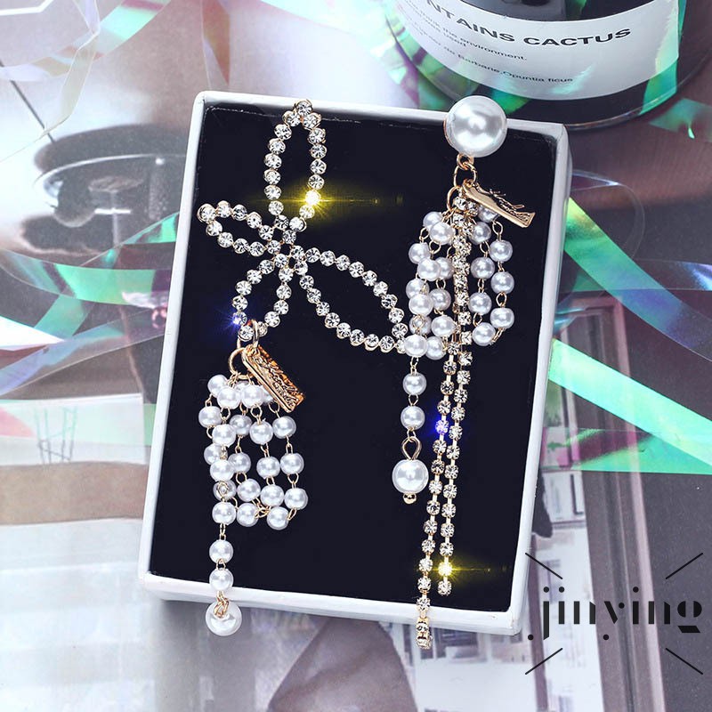 GETNOIVAS Bông tai dáng dài thiết kế không đối xứng phong cách Âu Mỹ thời trang cho nữ