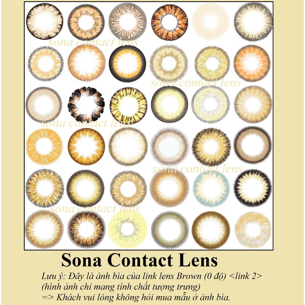 [link2] TỔNG HỢP Lens Nâu Brown (0 độ) Sona Hàn Quốc (kính áp tròng Sona Hàn Quốc)