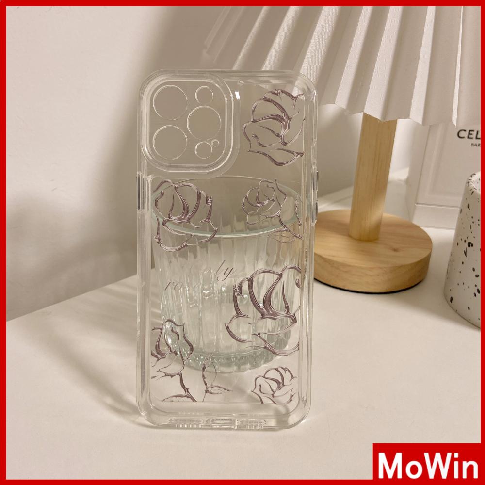 Ốp điện thoại TPU dày mềm trong suốt mạ in hoa sang trọng chống sốc thích hợp cho Iphone 13 12 11 Pmax 7 plus