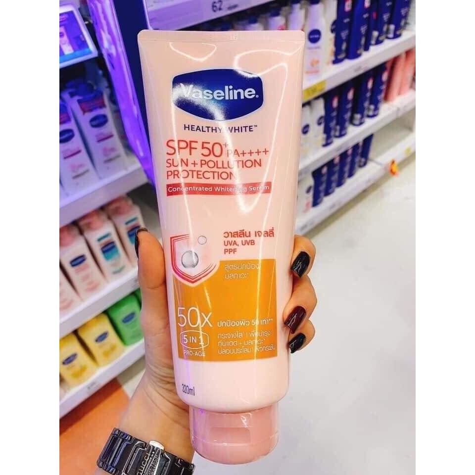 Dưỡng thể Vaseline 50x SPF 50++ 320ml thái lan