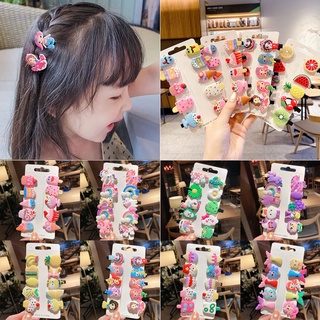 Set 10 kẹp tóc họa tiết hoạt hình phong cách Hàn Quốc cho bé gái