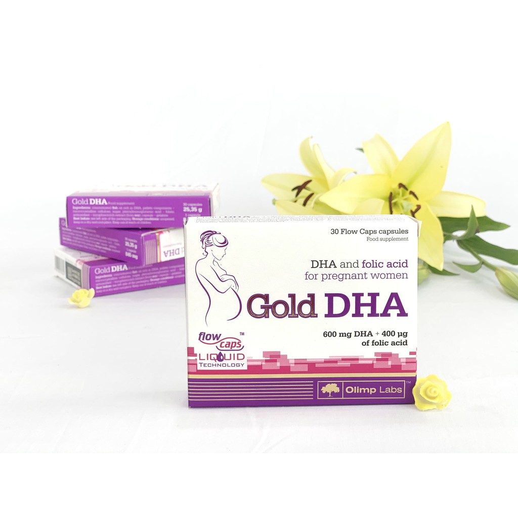 ✔️️️(Tặng ví xinh) Gold DHA - Giúp bổ sung DHA và acid folic cho phụ nữ có thai và cho con bú (Hộp 30 Viên)