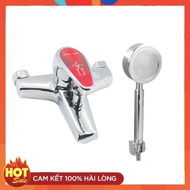 Bộ Củ sen tắm BENCO nóng lạnh tay kính,vòi hoa sen nhôm cao cấp (ảnh thật-video thực tế)