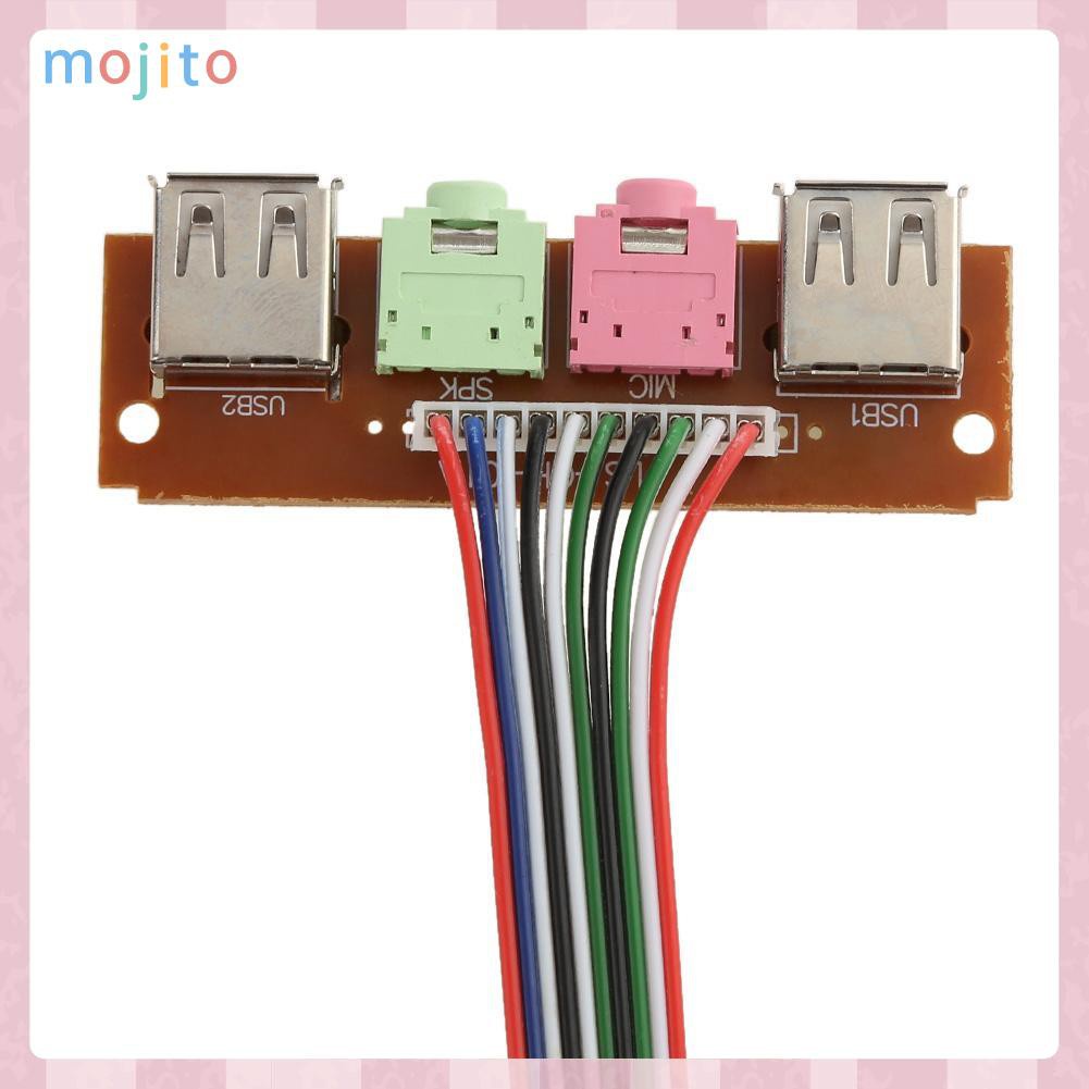 MOJITO I/0 Audio Output Input Dual USB Front Panel Board Cable for Computer Case