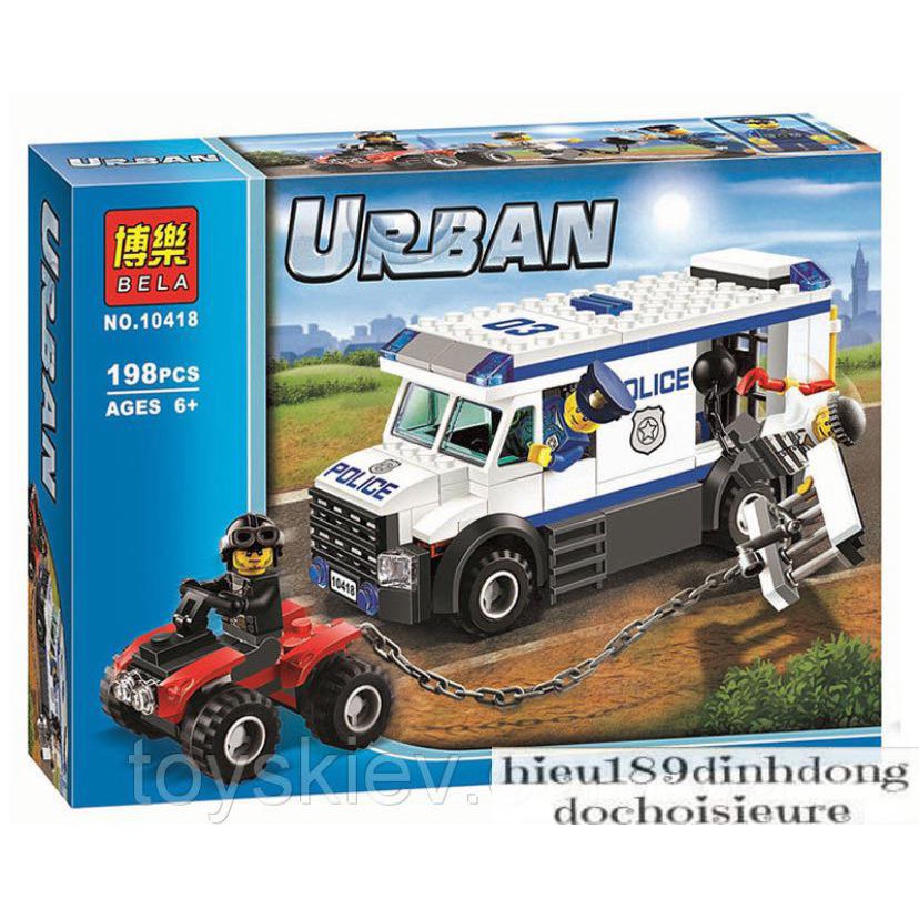 Lắp ráp xếp hình Lego City 60043 Bela 10418: cướp xe vận chuyển tù nhân