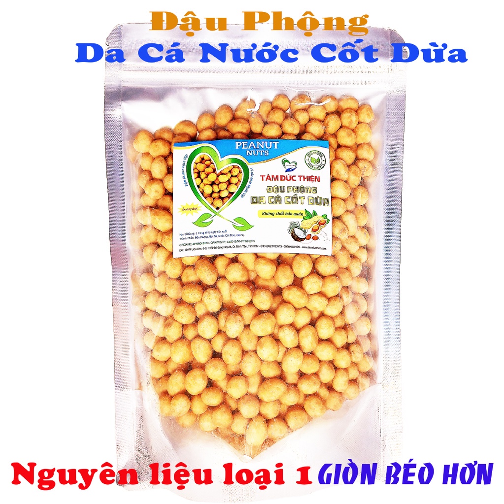 Combo 1KG Tự Chọn: Đậu Phộng Da Cá Nước Cốt Dừa và Đậu Phộng Da Cá Tỏi Ớt Tâm Đức Thiện (2 x Túi 500GR)