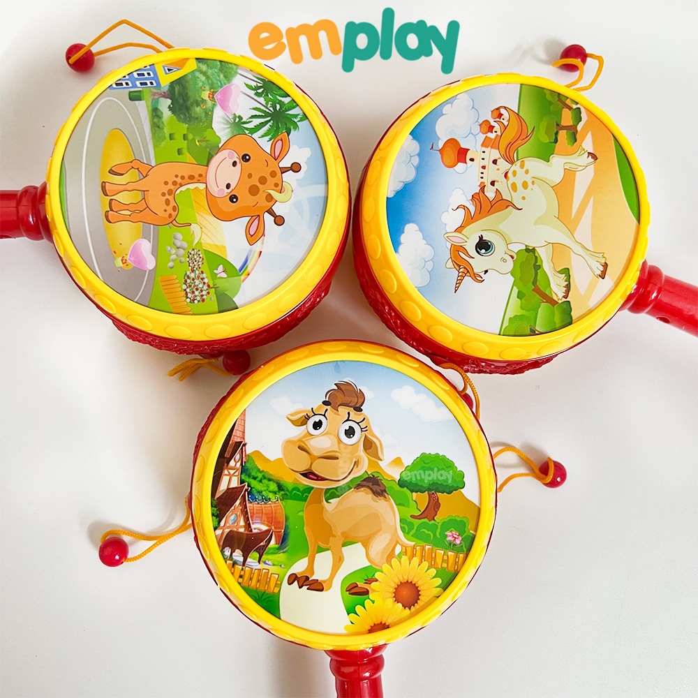 Đồ chơi trống lắc cao cấp Emplay cho bé vui chơi thỏa thích, đồ chơi giáo dục chất liệu nhựa ABS an toàn