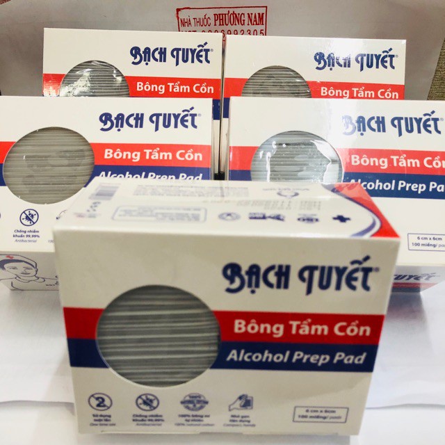 ✅ Gạc Tẩm Cồn- Bông Bạch Tuyết, (Cồn Miếng, Alcohol Pads) Hoặc Hiệu Thương Đương -VT0808