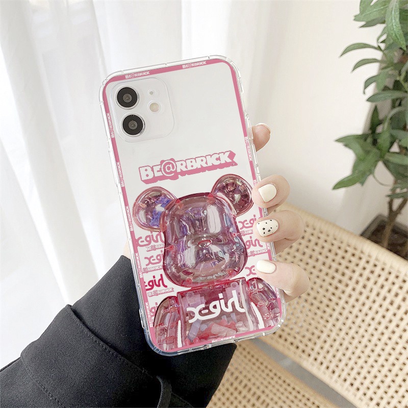 Ốp lưng iphone vuông cạnh ốp iphone hình gấu be@rbrick đủ mã 6/6plus/7plus/8/8plus/x/xr/xs/11/12/pro/max/plus/promax E73