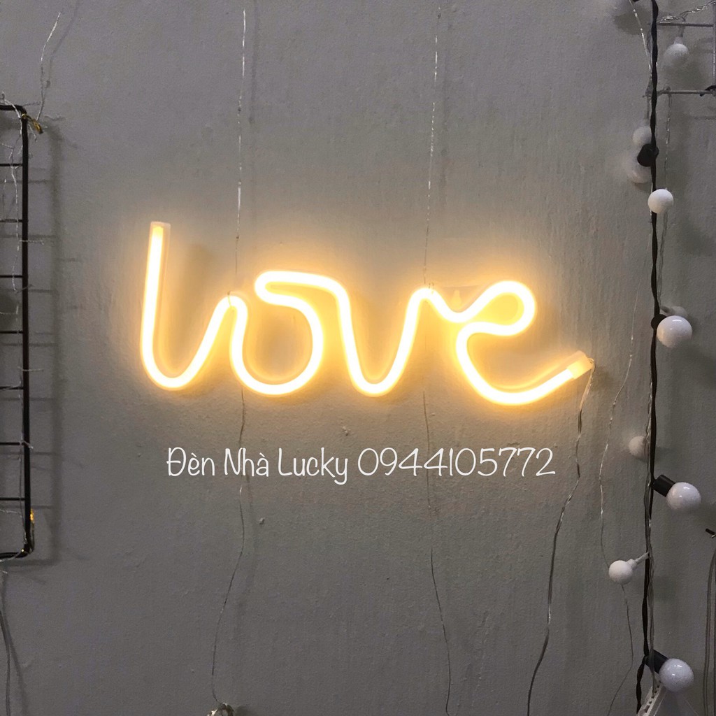 Đèn neon light chữ LOVE vàng ấm ✨✨