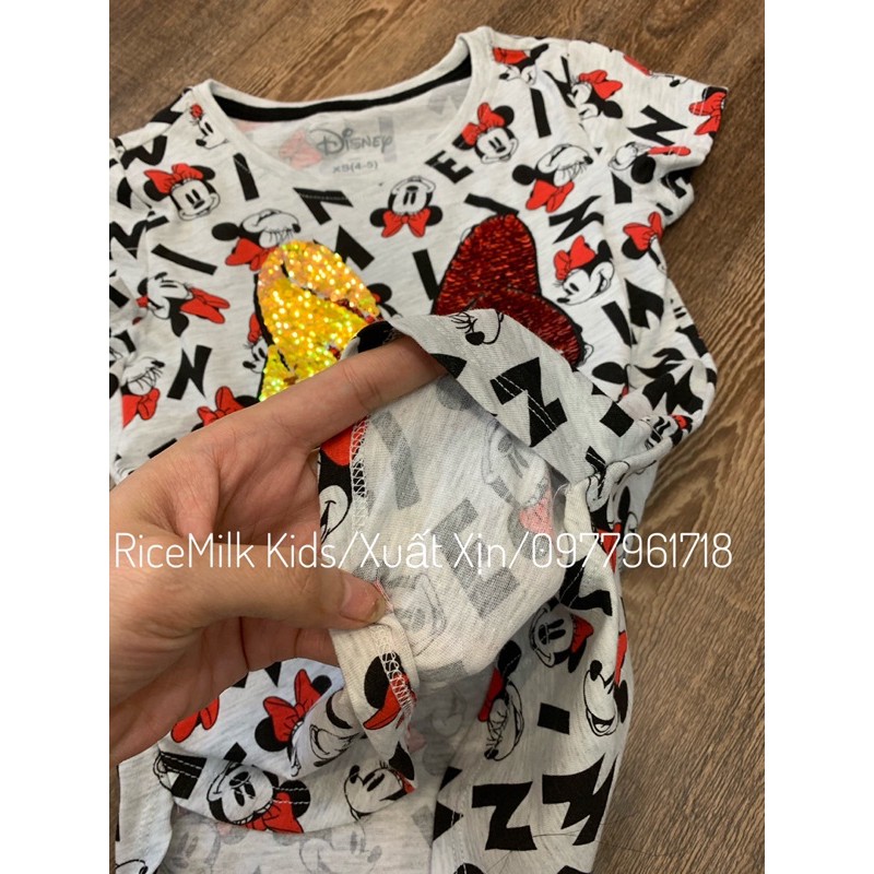 Áo cộc Thun hình mickey Sequin Đổi Màu cho bé