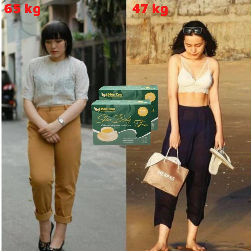 Trà giảm cân cấp tốc Mộc Can an toàn hiệu quả giúp đốt cháy mỡ thừa, đẹp da, đẹp dáng, Trà giảm cân hộp 25 túi lọc