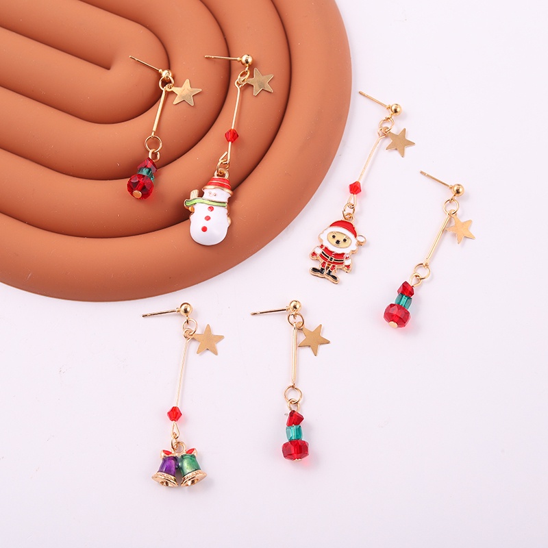 Bông Tai 3 Kiểu Thiết Kế Ông Già Noel / Người Tuyết / Ngôi Sao / Chuông