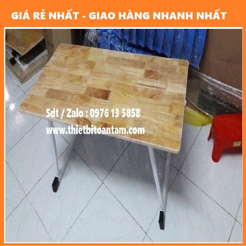 Bàn học sinh chân gấp gỗ cao su giá hạt dẻ