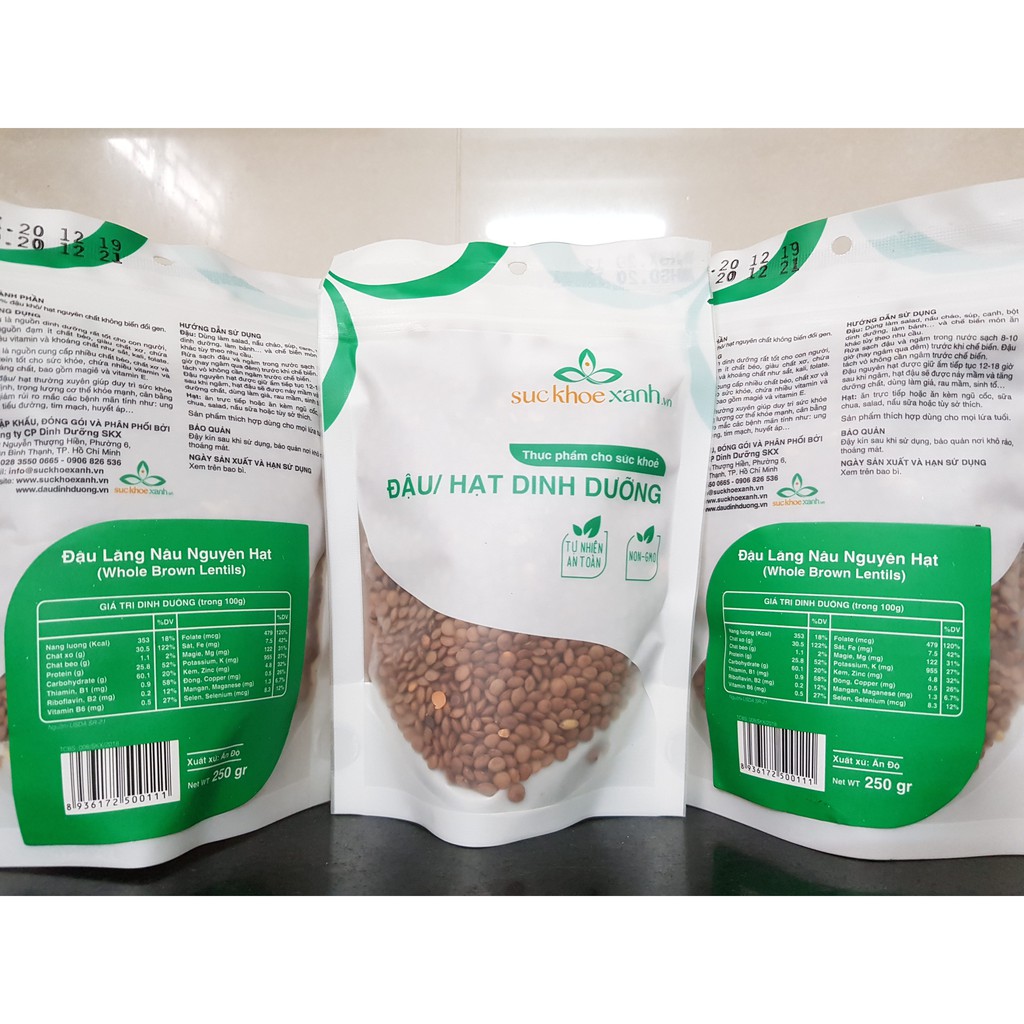 Đậu lăng nâu Ấn Độ 250g