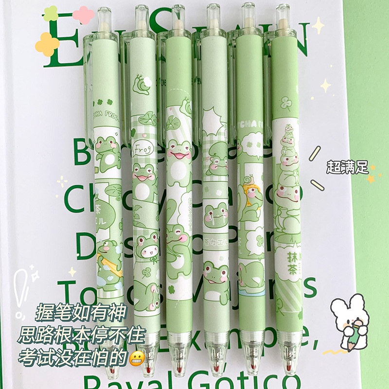 Bút Mực Gel Trà Xanh Ngòi 0.5mm Thiết Kế Mới Đáng Yêu