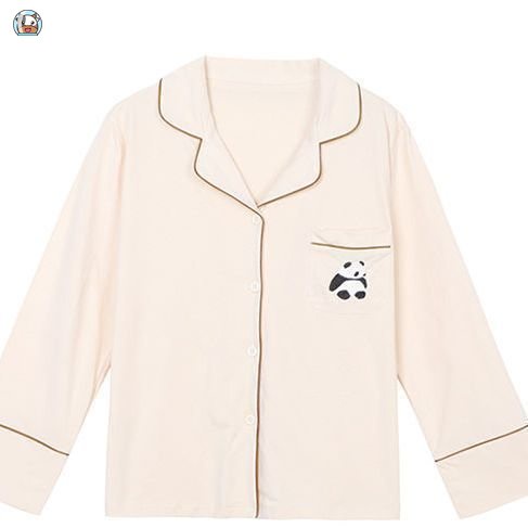 Bộ Đồ Ngủ Tay Dài In Hình Gấu Trúc Hoạt Hình Dễ Thương Thời Trang Xuân Thu Cho Nữ