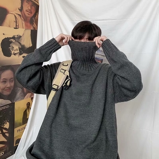 Áo Sweater Cổ Lọ Dáng Rộng Dày Dặn Phong Cách Hong Kong Thời Trang Cho Cặp Đôi