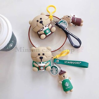 [Hàng loại 1] Ốp case Airpods 1/2, Airpods Pro silicon 3D gấu Starbucks cao cấp