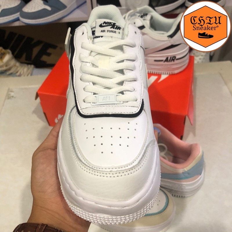 Giày Sneaker tăng chiều cao Air force 1 Shadow phiên bản cao cấp giày thể thao nam nữ AF1 trắng shadow