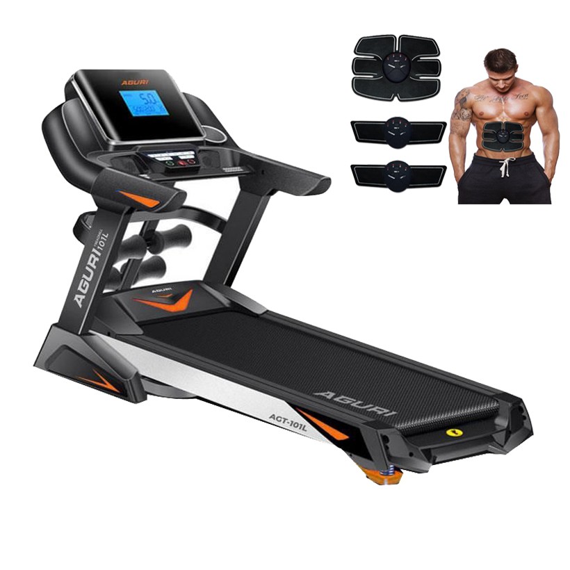 Máy Chạy Bộ Điện Gia Đình Cao Cấp AGURI AGT-101L + Tặng Kèm Máy Massage Xung Điện EMS