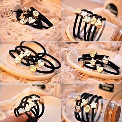 Set 10 dây cột tóc co giãn dễ thương cho bé gái