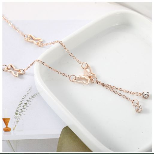 Lắc chân Hàn Quốc hình con bướm mạ bạc đáng yêu | BigBuy360 - bigbuy360.vn