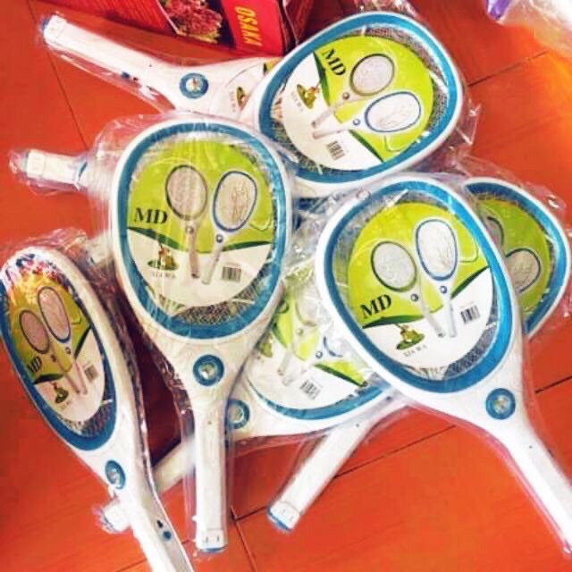 Vợt muỗi sạc tích điện cao cấp kèm đèn sáng.