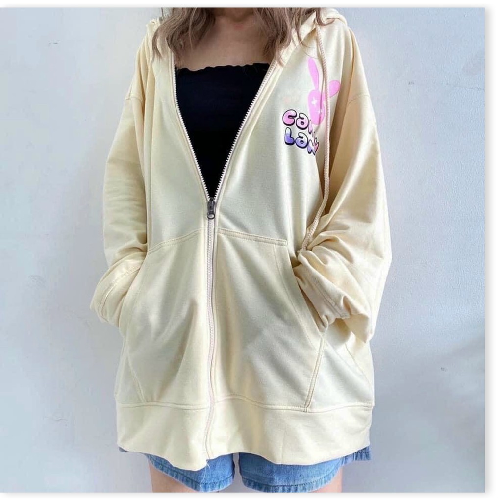 [NEW] Áo Khoác Nữ Hoodie GUUZ Dày giá rẻ form rộng in thỏ mặt trăng cực đẹp chất thun nỉ mềm mịn thoáng mát nón 2 lớp mà