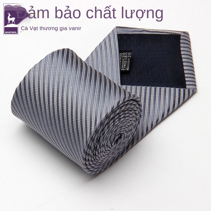 Bộ vest công sở thời trang rộng 8cm Wannier dành cho nam phỏng vấn xin việc cà vạt chuyên nghiệp bằng tay xu hướng trắng