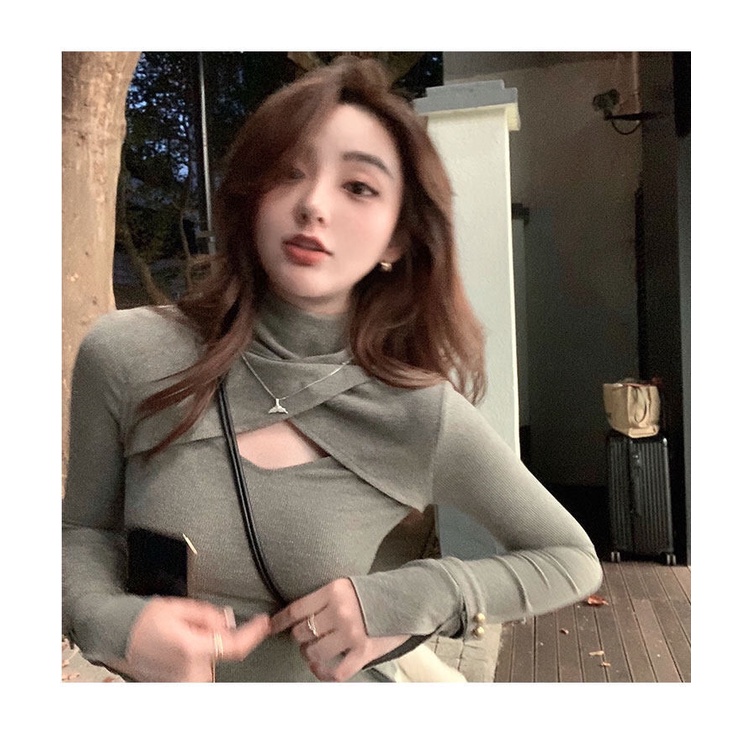 Áo thun tay dài màu sắc thời trang thu đông cho nữ 2021