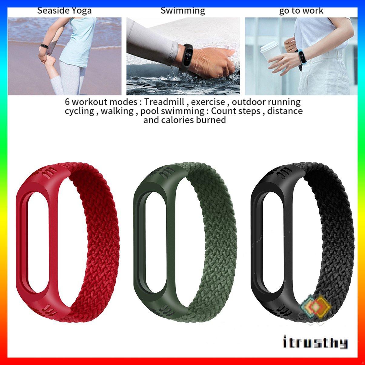 1 Dây Đeo Sợi Nylon Cho Đồng Hồ Thông Minh Xiaomi Mi Band 3 4 5