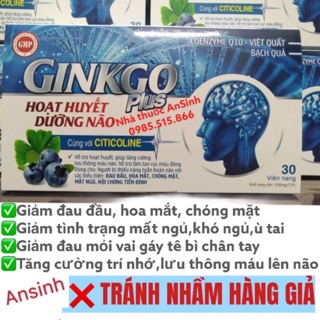 Ginkgo plus - hoạt huyết dưỡng não - hộp 30 viên