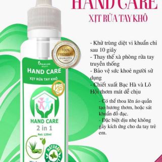 XỊT KHÁNG KHUẨN HANDCARE DIỆT KHUẨN 99,99% CHAI 120ml