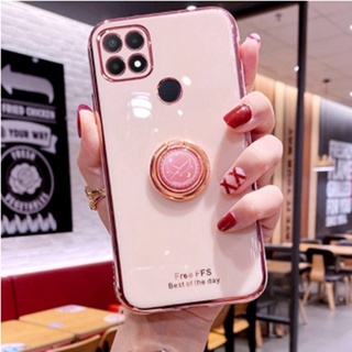 Ốp điện thoại mềm màu trơn chống sốc chống rơi kèm giá đỡ cho Oppo A15 A15S